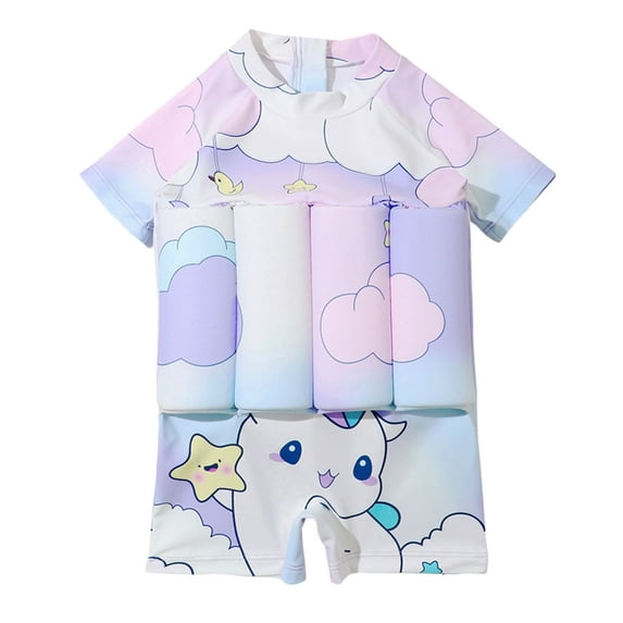 GYRATEDREAM Boy Girl One Piece Swimsuit 2-6Y Buoyancy Toddler Kids Shark Unicorn Rashguard Flotation Bathing Suit