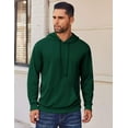 thumbnail image 4 of Sleepdown Men’s Pull Over Hoodie, Midweight Fleece Hoodies for Men, Hooded Sweatshirt for Men – Forest Green, Large, 4 of 5