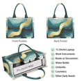 thumbnail image 2 of Large Capacity Tote Bag,Blue Marble Gold Line Pattern Handbag Fashion Luxury Tote Bag,15.7"x13"x 5.1" Inches,Laptop Compatible, 2 of 6