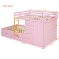 thumbnail image 2 of Harper & Bright Designs Full over Full Bunk Bed with Storage Wardrobe and Drawers, Full Size Wood Space-Saving Bunk Bed with Guardrail for Apartment, Bedroom, Pink, 2 of 20