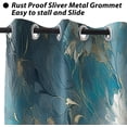 thumbnail image 3 of Blue Gold Marble Blackout Curtains, Abstract White Gold Texture Window Drapes with Grommets, Modern Luxury Decor 26"W x 54"L (Pack of 2), 3 of 6
