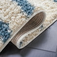thumbnail image 5 of SAFAVIEH Venus Sophie Striped Shag Area Rug, Turquoise/Ivory, 4' x 6', 5 of 8