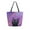 Purple Sky and Black Cat, variant on Open Top Canvas Tote Bag with Zipper Reusable Shopping Bag 13.5x15" Roomy Carryall Lavender-colored Butterfly Pattern