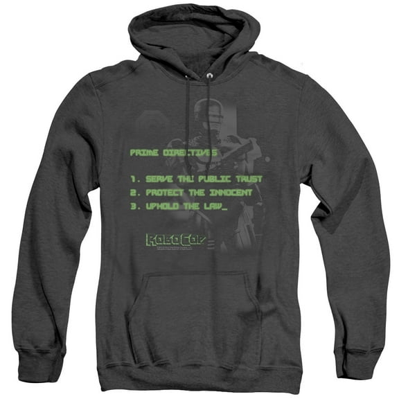 Robocop Prime Directives Adult Heather Hoodie Sweatshirt Black