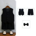 thumbnail image 4 of FYDUU Toddler Boy's Suit Set Formal Outfit Fashion Suit Vest Bowtie Shorts Suit Children's Performance Wedding Party Outfits Soft Fall Clothes 7-8 Years, 4 of 4