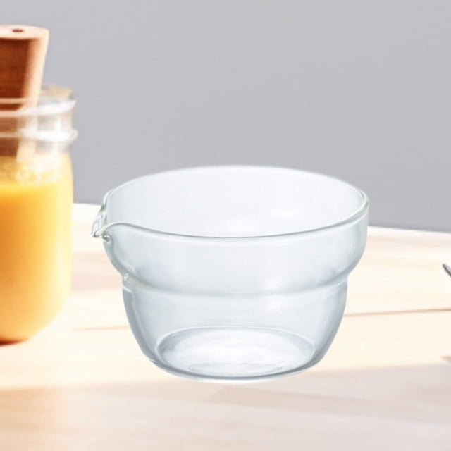 Envalía, tazón de vidrio con , tazón de mezcla portátil, tazón de té de vidrio de borosilicato para servir té helado, cocción 400 ml