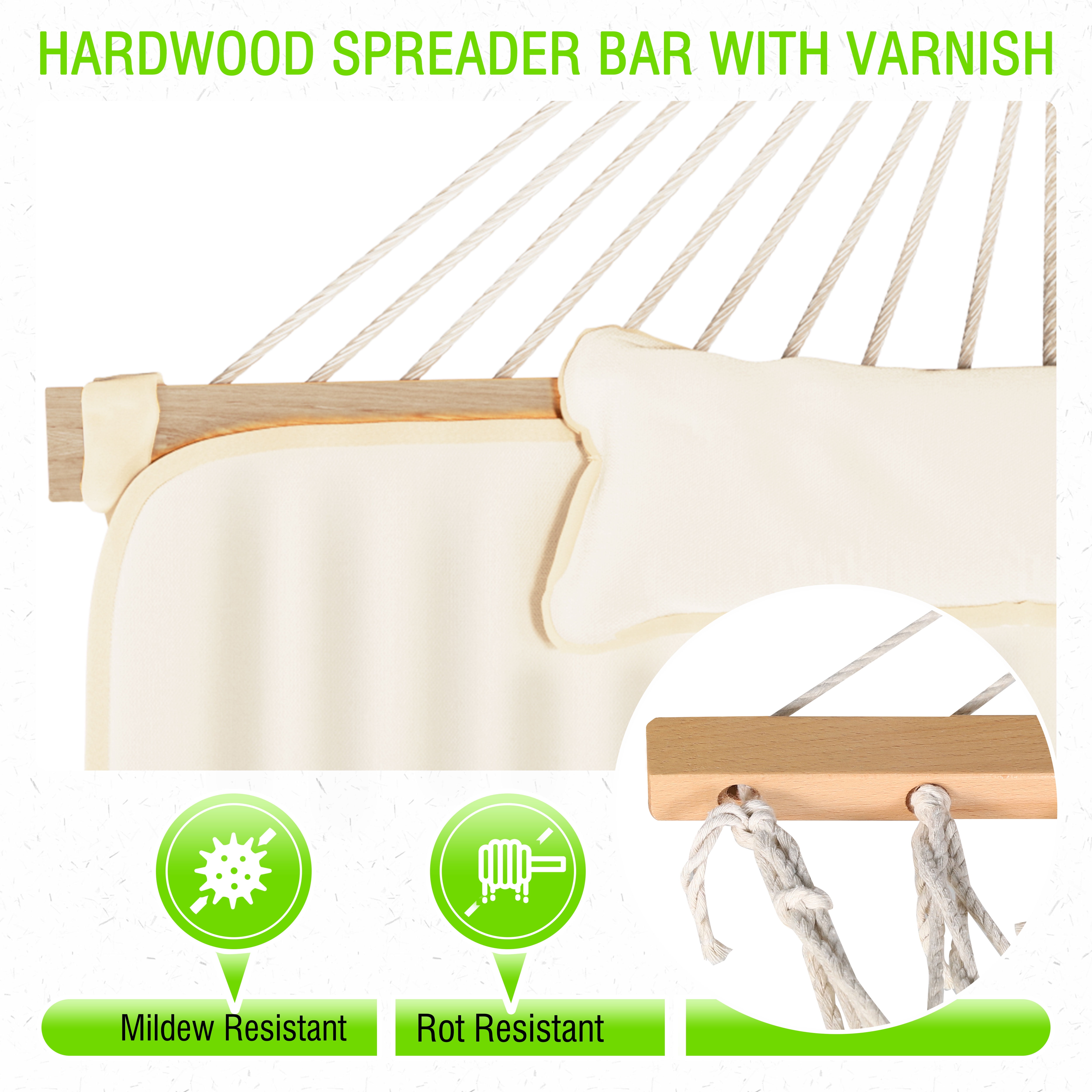 VEIKOUS 2-Person Hammock w/Metal Stand, Detachable Pad & Pillow 450lbs Weight Capacity, White
