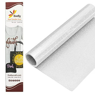 GIRAFVINYL White Glitter HTV Heat Transfer Vinyl for cricut 12 X 8ft  Sparkle White Iron on Vinyl Glitter for T Shirts,Garments Bags(Glitter  White