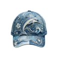 thumbnail image 4 of XIAOCHA Women's Printed Rhinestone Baseball Cap Breathable Outdoor Party Dad Hat Casual Trucker Hat,Blue, 4 of 4
