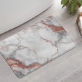 thumbnail image 2 of White Gray Rose Gold Marble Pattern Bathroom Rugs Mat,Non Slip Microfiber Bathroom Rug,Rubber Backing,Soft Bathroom Mats for Bathroom Floor,Tub and Shower,17x27in(43x68cm), 2 of 5