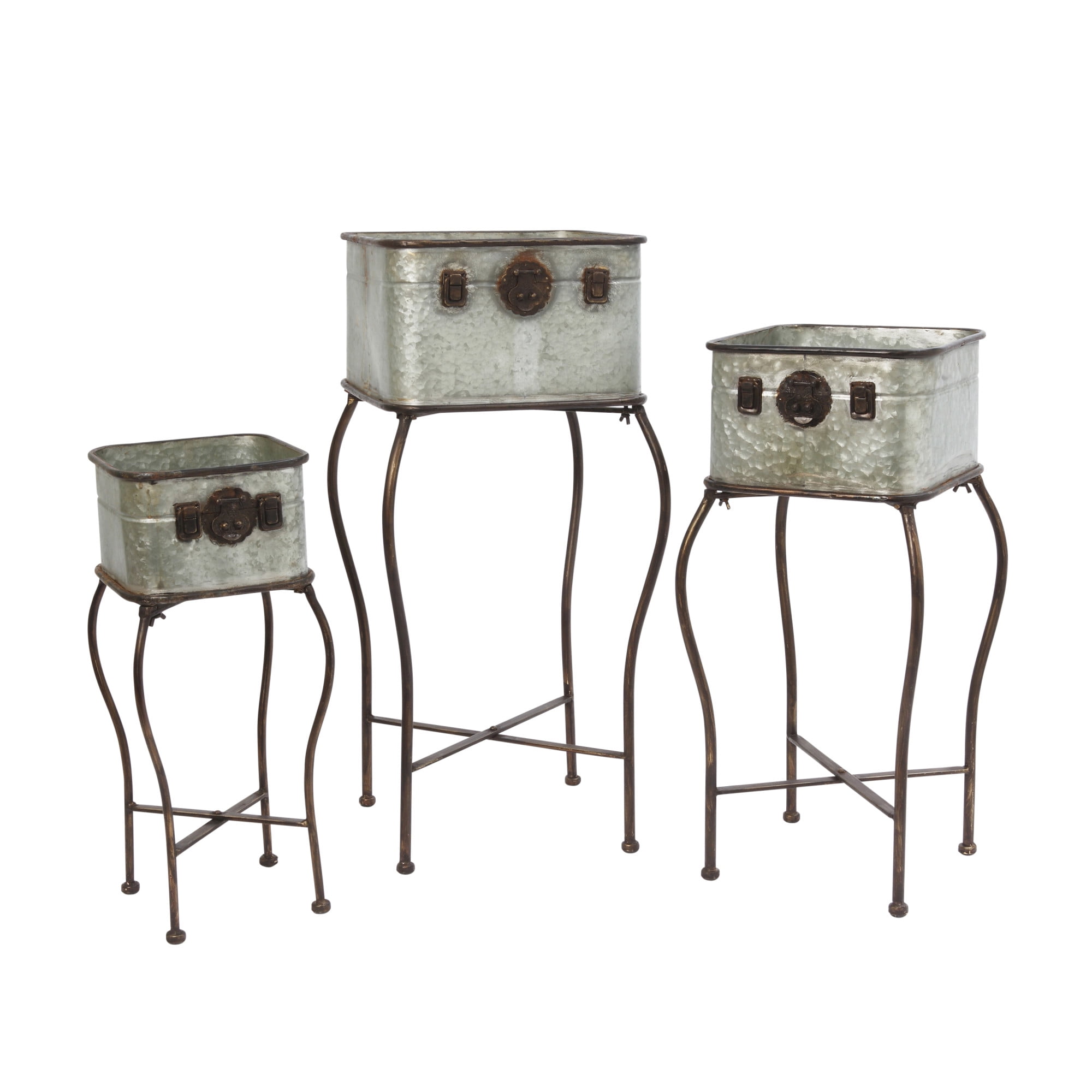 Metal Antique Planters Set of