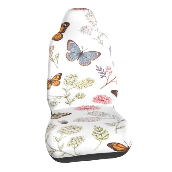 Butterfly Wildflower Garden Mothers Day Car Seat Covers Stretch Car Seat Protectors Universal Fit