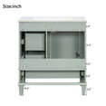 thumbnail image 5 of Resenkos 30" Bathroom Vanity & Sink Combo: Modern Cabinet, Soft-Close Door, 3 Drawers, Solid Wood Frame, Green, 5 of 20