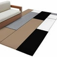 thumbnail image 2 of Brown Grey Geometric 3x5 Area Rugs, Modern Black White Abstract Art Non-Skid Rubber Backing Large Rectangle Rugs - Living Room Bedroom Home Office, Indoor Floor Mat Carpets Washable Rug, 2 of 9
