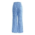 thumbnail image 4 of Women Sparkly Sequin Wide Leg Pants Shiny Elastic Drawstring Palazzo Pant Color Blue Size S, 4 of 5
