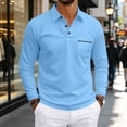 thumbnail image 3 of Oazcsf Big and Tall Polo Shirts for Men Long Sleeve Button Down Polo Shirt Collared Casual Business Tshirts Moisture Wicking Summer Classic Golf Shirts with Pocket, 3 of 4