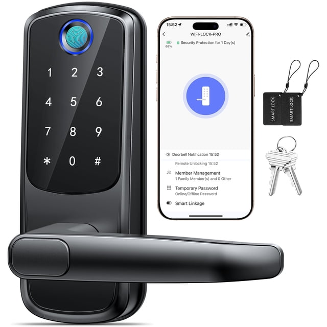 Smart Lock SohoTeco, entrada sin llave, con asa, cerrojo WiFi