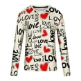 thumbnail image 5 of Stamzod Vintage Streetwear Shirts Men Long Sleeve Clearance Men Clothes Plus Size Shirts For Men Round Neck Pullover Love Letter And Heart Printed Basic Tee&Nbsp;Tops, 5 of 5