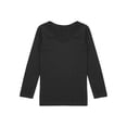 thumbnail image 3 of Yhong Unisex Kids Thermal Underwear Round Neck Long Sleeve Base Layer Tops Dance Training Shirts Type A Black S, 3 of 7