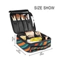 thumbnail image 3 of FORMRS Travel Makeup Bag Large Capacity Train Case Cosmetic Organizer with Adjustable Dividers, Retro Stripes, 3 of 8