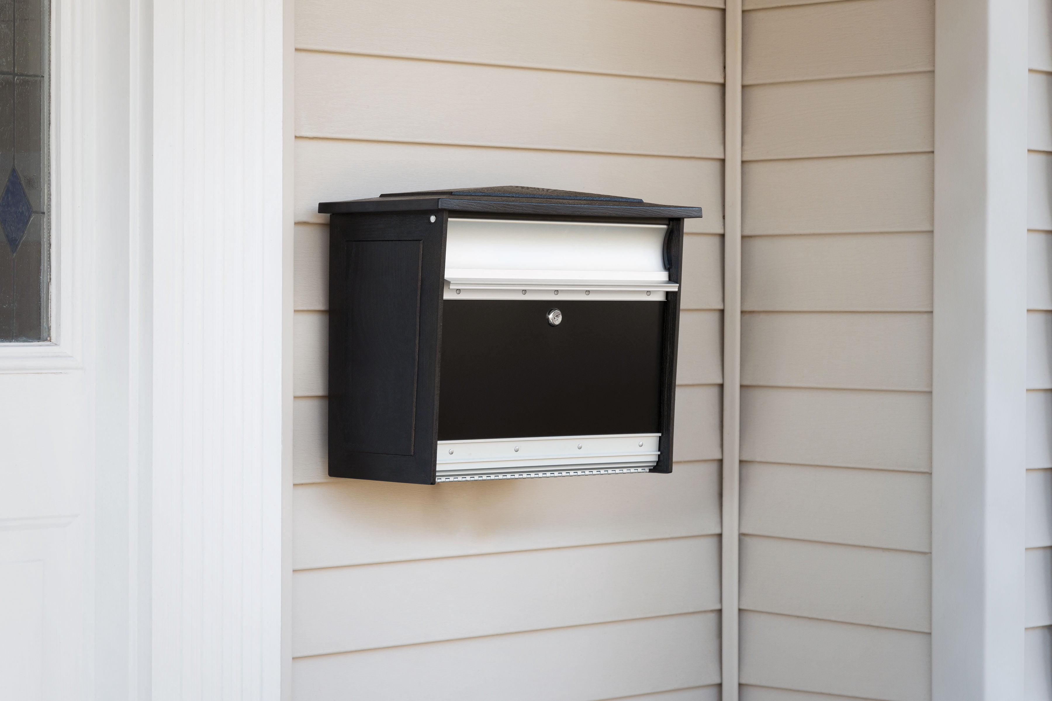 Architectural Mailboxes Mailsafe Locking, Plastic, Medium, Wall-Mount Mailbox in Black
