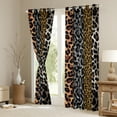 thumbnail image 3 of Manfei Leopard Cheetah Print Blackout Curtains Set of 2 (52x84 Each), Grey Brown Geometric Abstract Window Curtains, Modern Fashion Curtains and Drapes, Curtains and Drapes Room Decor, 3 of 6