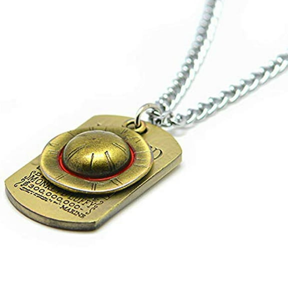 Straw Hat Rope Chain Pendant Necklace, Anime Skull Pendant Suitable for Hat Cosplay Halloween Gifts