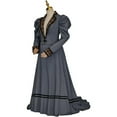 thumbnail image 2 of Victorian Edwardian Dress Medieval Renaissance Ball Gown Costume Women Vintage Edwardian Striped Dress, 2 of 7