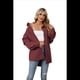 thumbnail image 1 of Camisas de con Botones para Mujer, Elegantes, Informales, de Larga, Holgadas, con Bolsillo, Vino Tinto, Talla L, 1 of 9