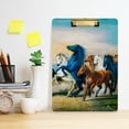 thumbnail image 5 of ZHANZZK Colorful Seven Running Horses Clipboard Hardboard Wood Nursing Clip Board and Pull for Standard A4 Letter 13x9 inches, 5 of 7