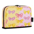 thumbnail image 2 of Standing Pencil Case with Base Large Capacity Stationery Pouch Pen Bag with Zipper for Women Men Yellow and Pink Bows, 2 of 7