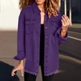 thumbnail image 6 of kaondbfi Trendy Womens Button Down Shirt, Washed Denim Shirt Jacket Fashion Casual Ladies Jacket, 6 of 6