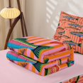 thumbnail image 5 of Manfei Farmhouse Trout Zipper Full Size Comforter Sets with Fitted Sheet and 2 Pillowcases, Simple Lines Stripe Zipper Bedding Set, Pink Orange, Pink Reversible, 4 Pieces, 5 of 7