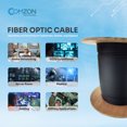thumbnail image 2 of Black 2-Strand Singlemode Fiber Optic Cable, OS2 9/125 Corning, Indoor/Outdoor, Plenum Rated, 1000ft, 2 of 6