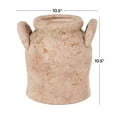 thumbnail image 3 of DecMode 11" Antique Style Distressed Pink Ceramic Vase with Handles, 3 of 9