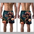 thumbnail image 3 of luoweisi Men's Beach Shorts Quick Dry Swim Trunks with Mesh Lining Cartoon Dinosaur M, 3 of 5