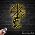 thumbnail image 2 of Handmadetneonsign Viking Compass Name Metal Wall LED Sign, Viking Compass Metal Light Home Decor, 2 of 5