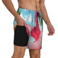 thumbnail image 2 of Bingfone Flotteur de Piscine Flamant Tropical pour Hommes Maillot de Bain Double Couche avec Doublure, Style à Cordon avec Poches Short de Plage Maillot de Bain pour Hommes-Petit, 2 of 6