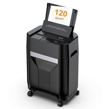 Acpouw 120-Sheet Auto Feed Cross-Cut Paper Shredder Heavy Duty 8 Sheets Manual Shredders with 5.3 Gal Pullout Bin
