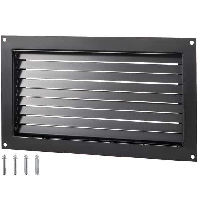 VEVOR Foundation Flood Vent, 8" Height x 16" Width Flood Vent, to Reduce Foundation Damage and Flood Risk, Black, Wall Mounted Flood Vent, for Crawlspaces, Garages & Full Height Enclosures