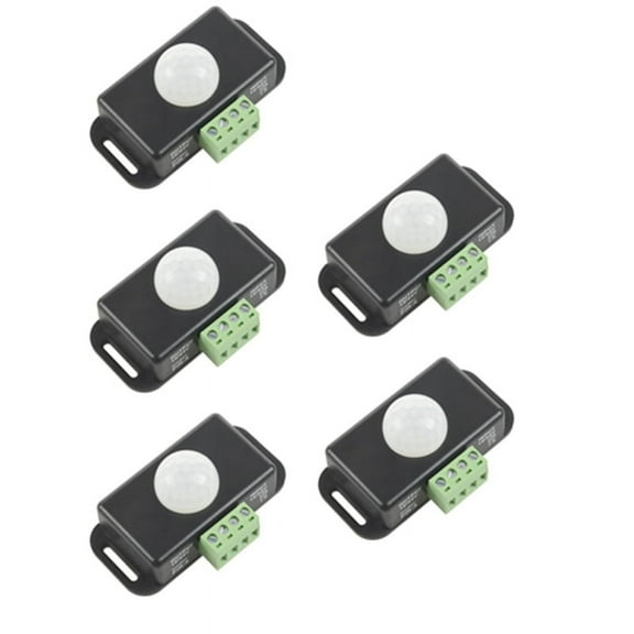5Pcs DC 12 24V 8A Automatic Adjustable PIR Motion Sensor Switch IR Infrared Detector Light Switch Module for
