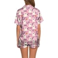 thumbnail image 3 of Halloween Womens Outfits Set Ghost Floral Print Lapel Button Down Short Sleeve Shirt And Shorts 2 Piece Sets Loungewear, 3 of 5