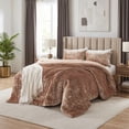 thumbnail image 2 of Regency Heights Full/Queen Cozy Velvet Comforter Sets, Luxury 3-Piece All-Season Bedding, Bed Set with Shams，Mocha Mousse, 2 of 9