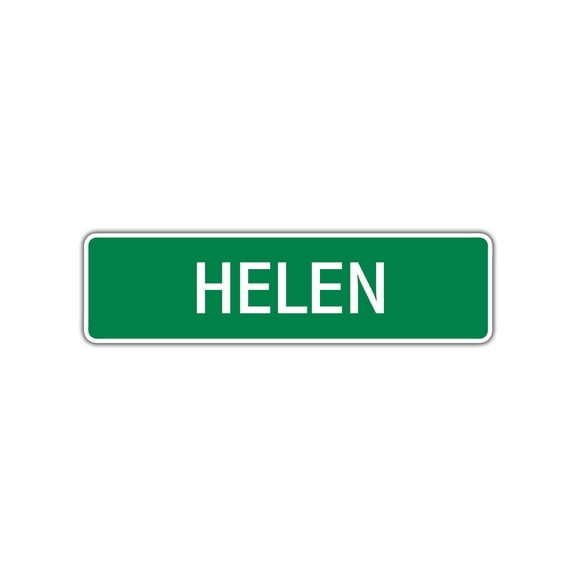 Helen Girls Children Name Letter Printed Plaque Decoration Indoor Outdoor Unique Label Wall Novelty Aluminum Metal Sign 4"x13.5"