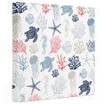 thumbnail image 2 of Ships Next Day Canvas Wall Art 8"x8",Blue Red Coastal Wood Framed Canvas Print Painting,Nautical Summer Beach Coral Sea Turtle Ready to Hang Small Picture Wall Decor for Home Bathroom Nursery Kitchen, 2 of 9