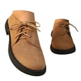 thumbnail image 3 of XIMIN Women's Lace-Up Suede Classic Solid Color Closed Toe Low-Heeled Business Chunky Oxford Shoes Retro Pointed Toe Comfort Lined Non-Slip Dress Derby Shoes, 3 of 8