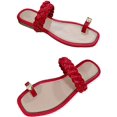 thumbnail image 1 of Pantoufles, Femmes Été Casual Plage Slipon Plat Plage Robe de Mariée Sandales de Marche Curseurs Chaussures, 1 of 4
