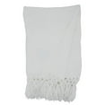 thumbnail image 4 of Fennco Styles Hand-Knotted Solid Chenille Throw 50"W x 60"L - White Throw Blanket for Couch, Living Room, Bedroom, Everyday Use, Holiday and Home Décor, 4 of 5
