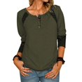 thumbnail image 1 of Blusas verdes elegantes de OD para uso diario informal para mujer, túnica con botones y manga larga XL, 1 of 6