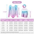 thumbnail image 4 of Girls Long Sleeve Gymnastics Leotard Cross Back Glitter Ballet Leotards for Kids 3-12Y, 4 of 8